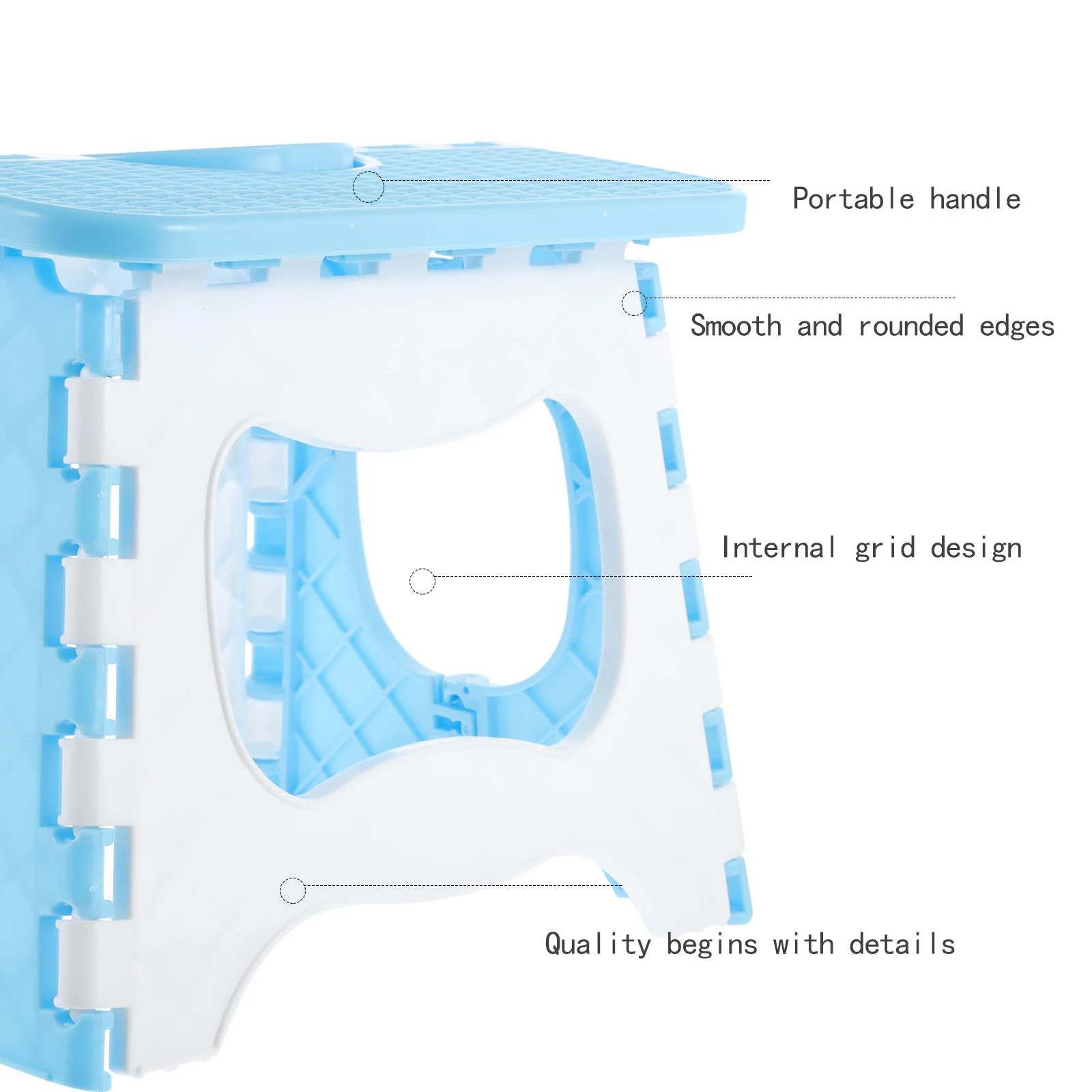

Portable Folding Stool High-Quality Plastic Durable Lightweight Ergonomic Handle Strong Load-Bearing for Kids Adults Kitchen