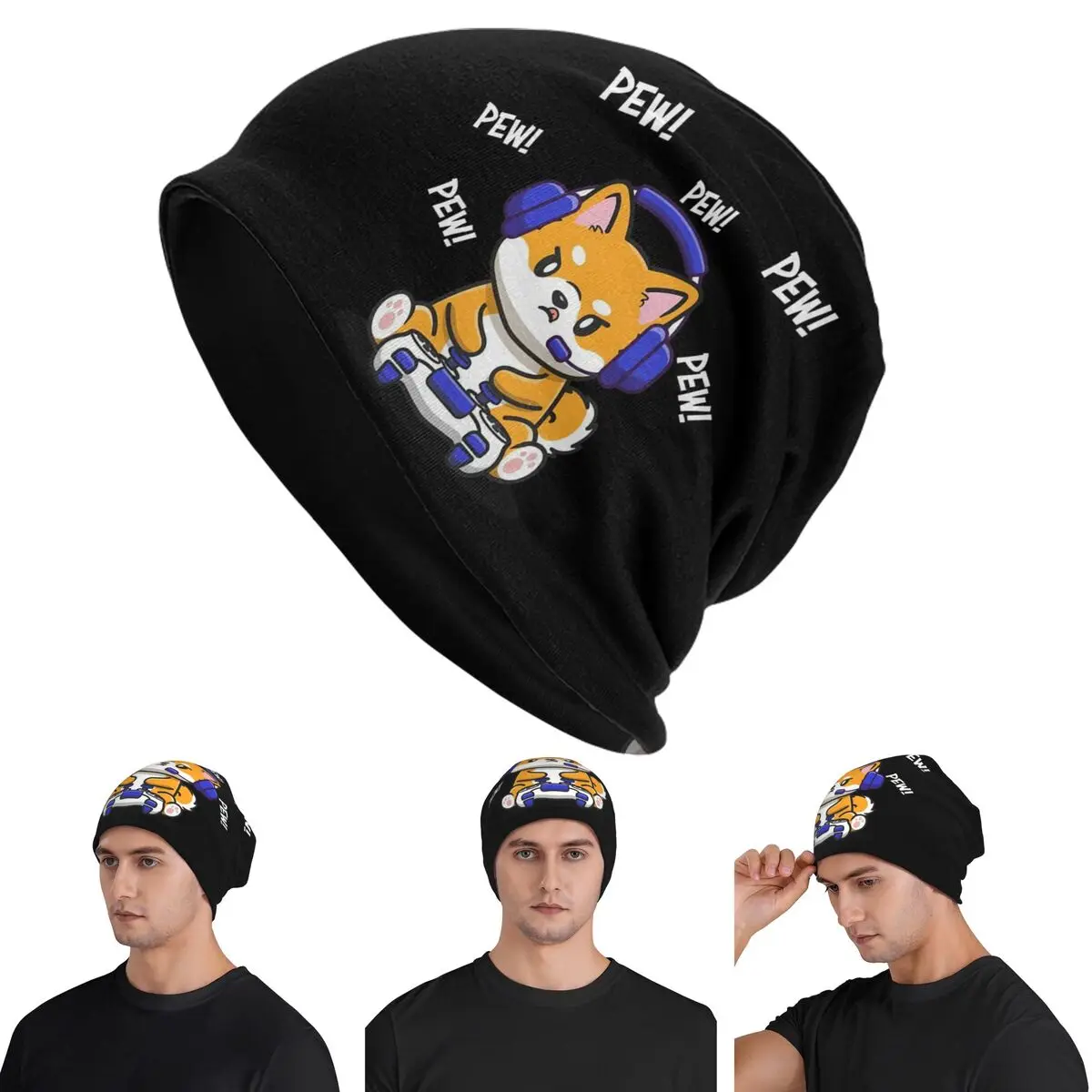 

Shiba Inu Skullies Beanies Hats Warm Autumn Winter Outdoor Cap Knitted Bonnet Caps for Unisex Adult