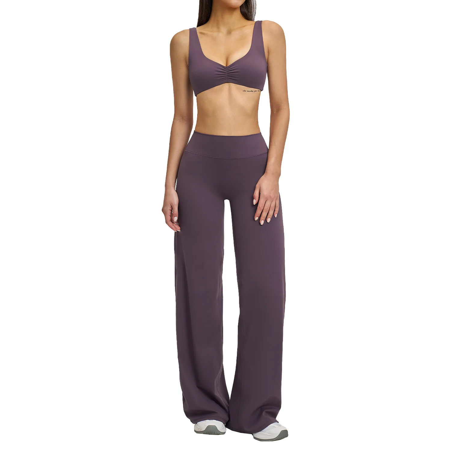 

Maxdutti Shaving Yoga Set Wide Leg Fitness Set Outdoor Leisure Exercise Set Two Piece Set Women's Suit Ropa Mujer