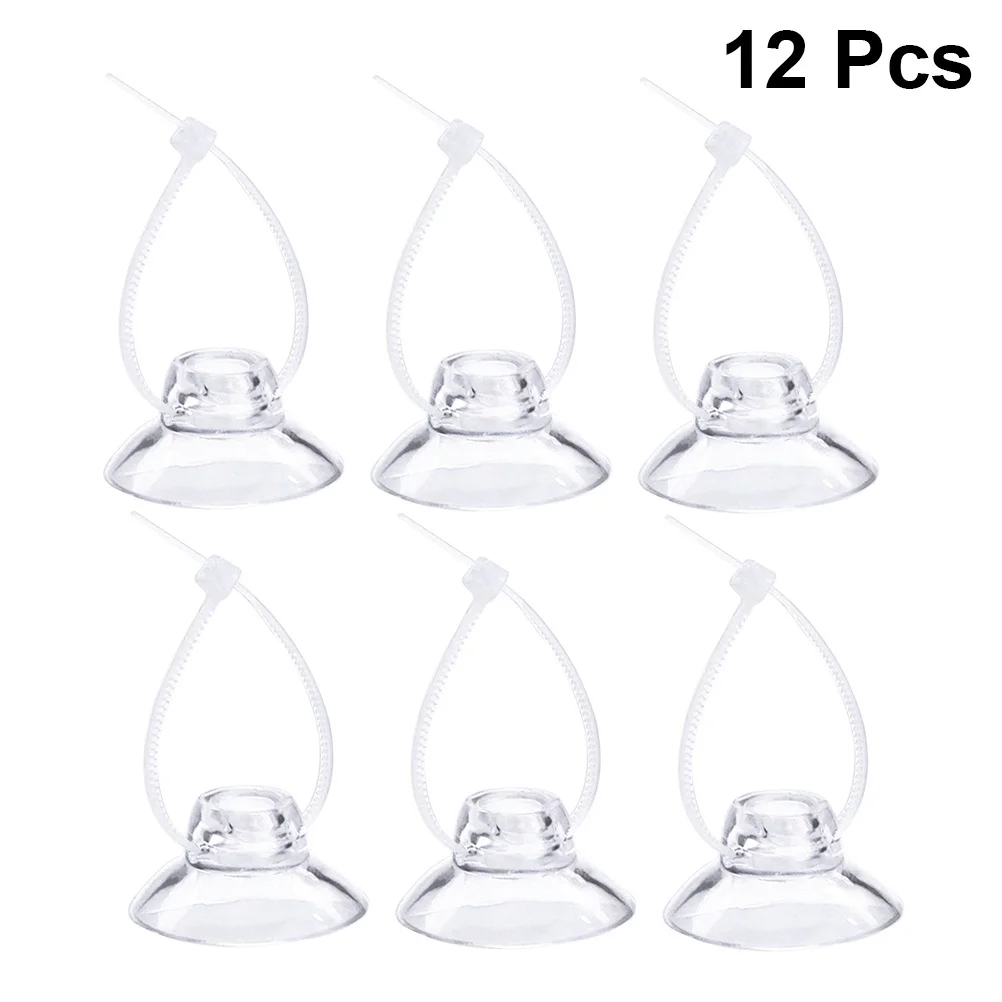 

12pcs Suction Cup Hooks Transparent Plastic Hangers For Glass Window Display Sign Holder Balloon Decor Wedding Car Suction Cups