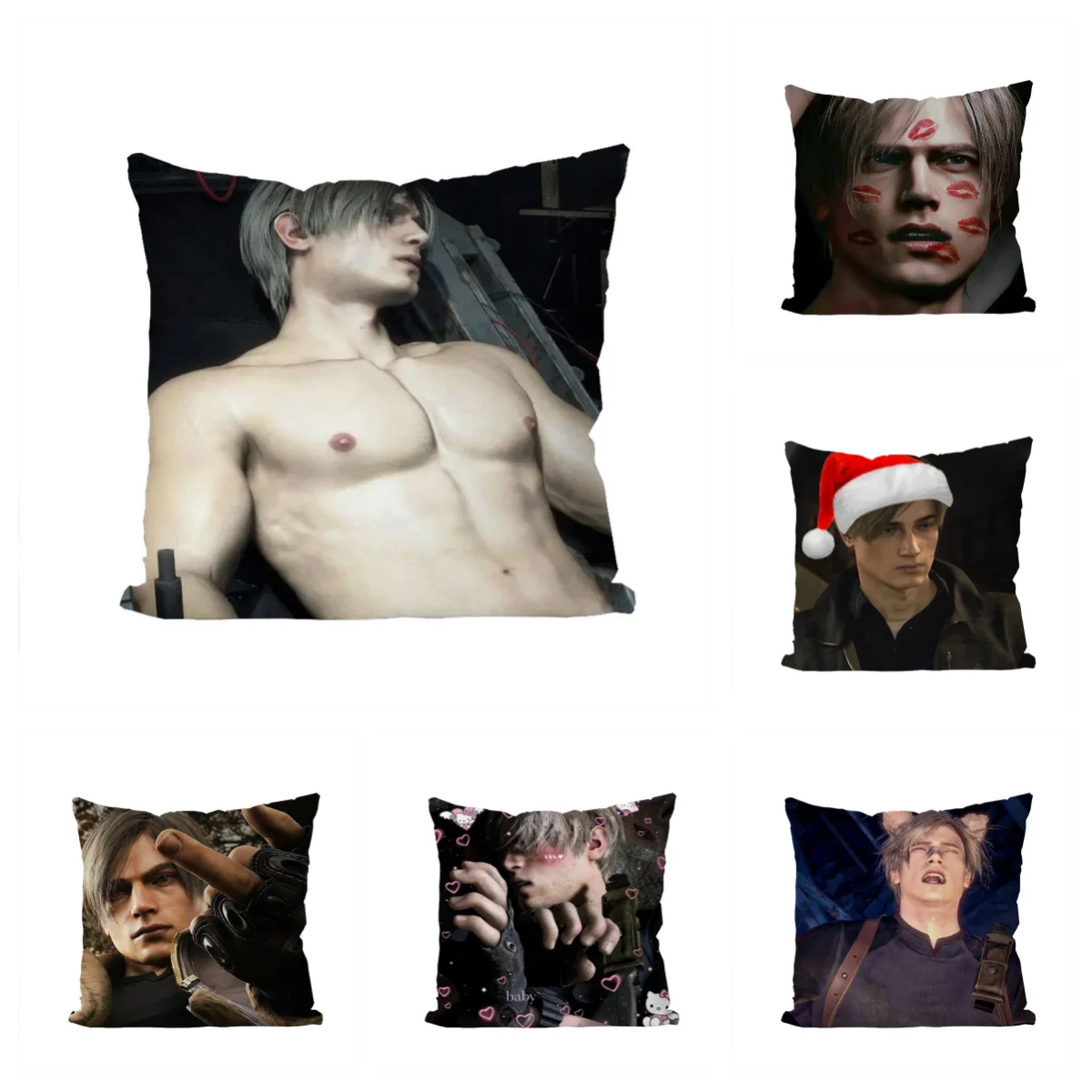 1pc leon kennedy fronha de luxo dupla face quadrada fronha capa de almofada casa e sofá decorativo fronha