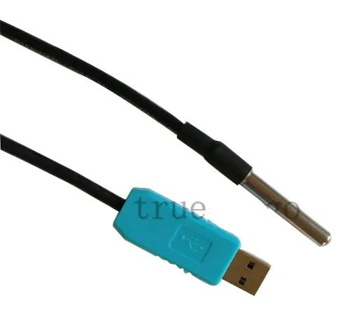 1 szt. Niestandardowy moduł czujnika temperatury czujnik temperatury interfejs USB DS18B20 wodoodporna sonda18B20 dla oprogramowania testowego arduino