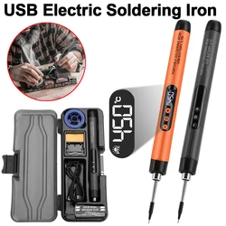 Multifunctional USB Digital Electric Soldering Iron Set Temperature300-450℃ Adjustable Type-C Interface Solder Welding Iron Tool