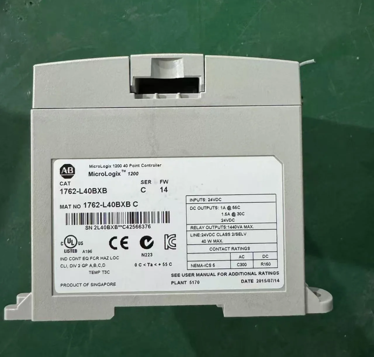 

second-hand PLC 1762-L40BXB Test passed Fast Shipping