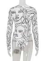 Ahagaga Elegant Skinny Women's Bodysuits Tees Sexy Solid O-Neck Regular Causal Long Sleeves Slim Fit Streetwear T Shirt Rompers - Image 6