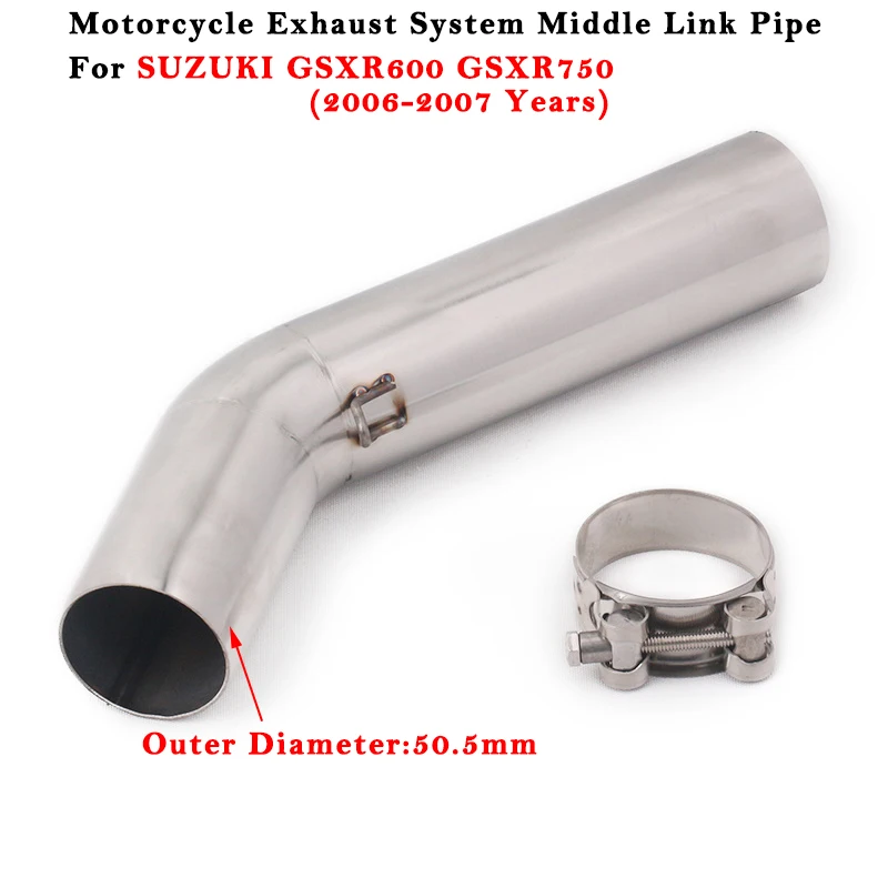 

Motorcycle Exhaust Escape System Modified Muffler 51mm Middle Link Pipe For SUZUKI GSXR600 GSXR750 GSXR 600 750 K6 K7 2006 2007