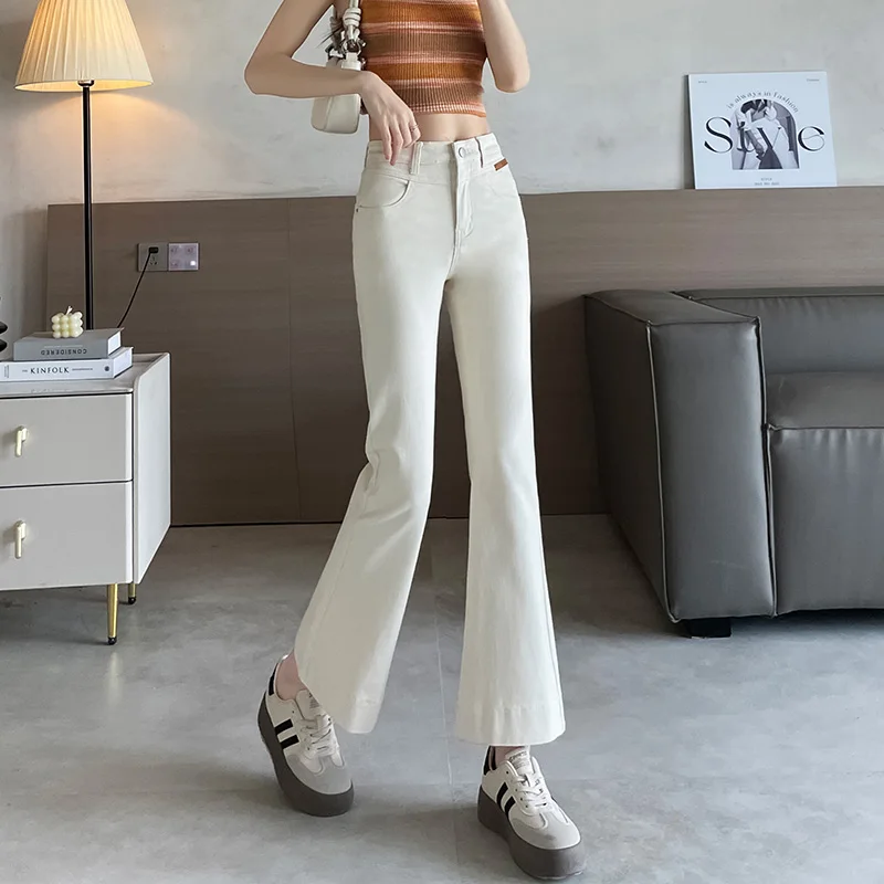 High Waisted Crop Flare Jeans for Women Cropped Bell Bottom Baggy Jeans for Women ankle Denim Pants Curvy Stretchy Bootcut