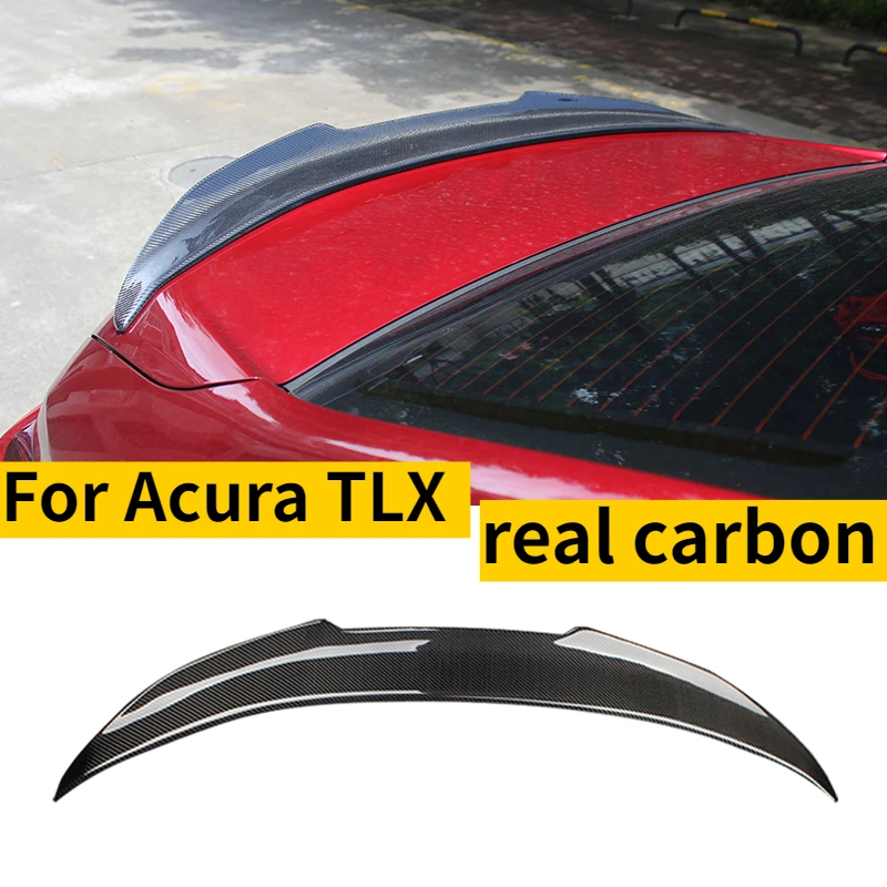 Para Acura TLX / TLX-L, para Honda, alerón trasero de fibra de carbono real, alerón de fuerza descendente, difusor estilo cuchilla de aire, accesorios para kit de carrocería