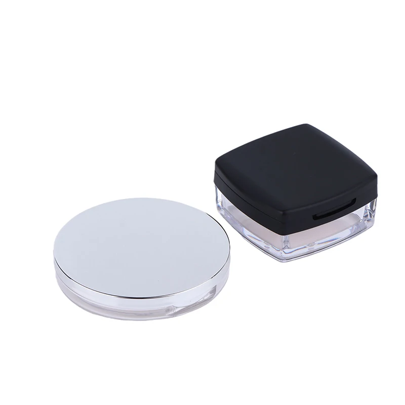 Draagbare mini hervulbare losse poederdoos, compact met zeef, spiegel en bladerdeeg voor cosmetische make-up, reisopslagpotconta