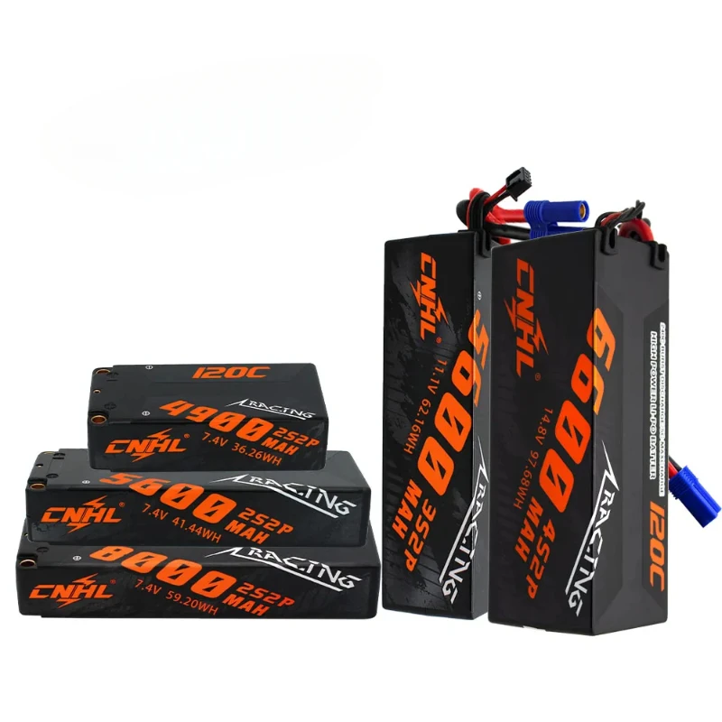 2pcs 2S 7.4V 5600mAh 6600mAh 8000mAh Lipo Battery 120C Hard Case With T EC5 Plug For RC Car Tank Boat Vehicle Truck Buggy