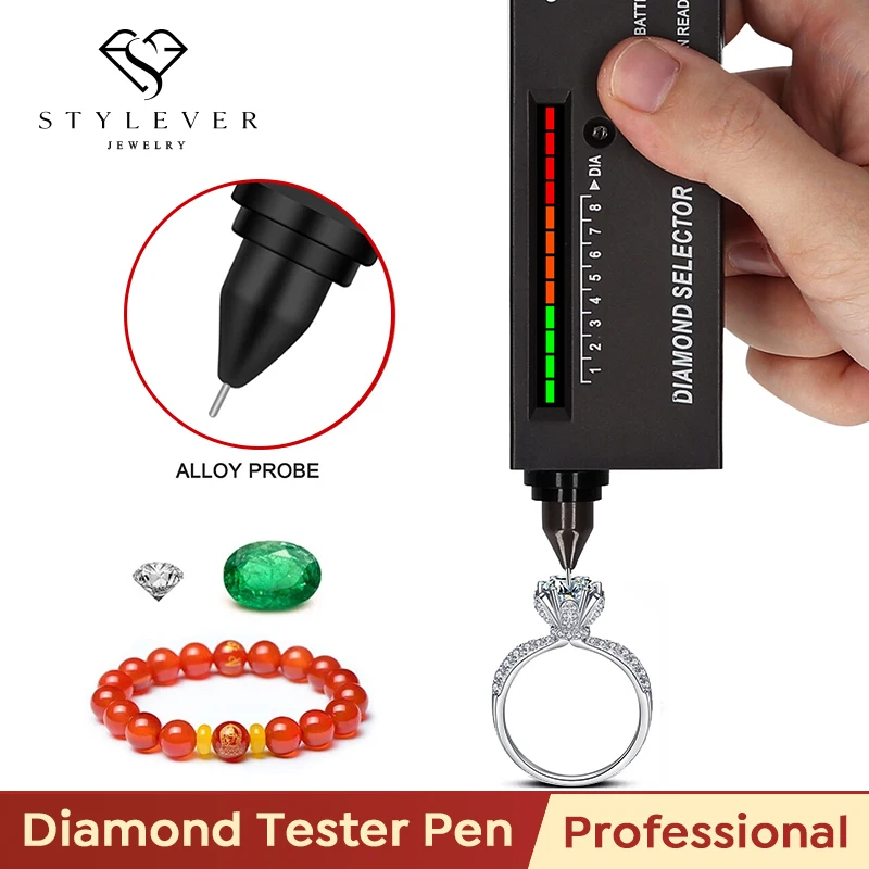 Professional High Accuracy Diamond Tester 2 Round Moissanite Loose Stone 4 Claws Gems Prong Holder Selector Jewelry Tool Tweezer