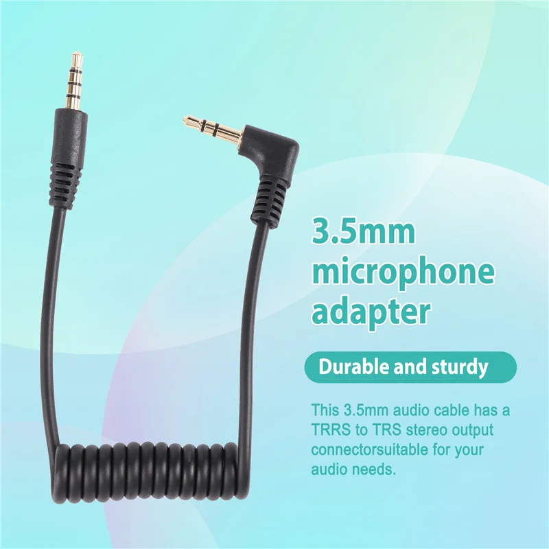 كابل صوت ممتاز 3.5 ملم - كابل عالمي مزدوج ذكر 3.5 ملم TRRS إلى TRS للميكروفونات