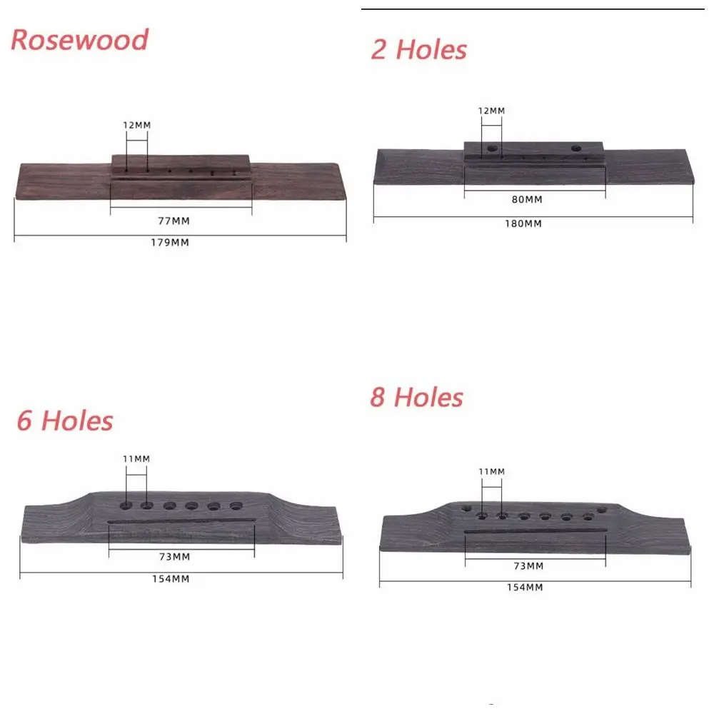 Rosewood Acoustic Guitar Bridge Pins Upper Wood Saddle Nut Sets Rosewood Tailpiece Qin Ma Wood Guitar Saddle Bridge