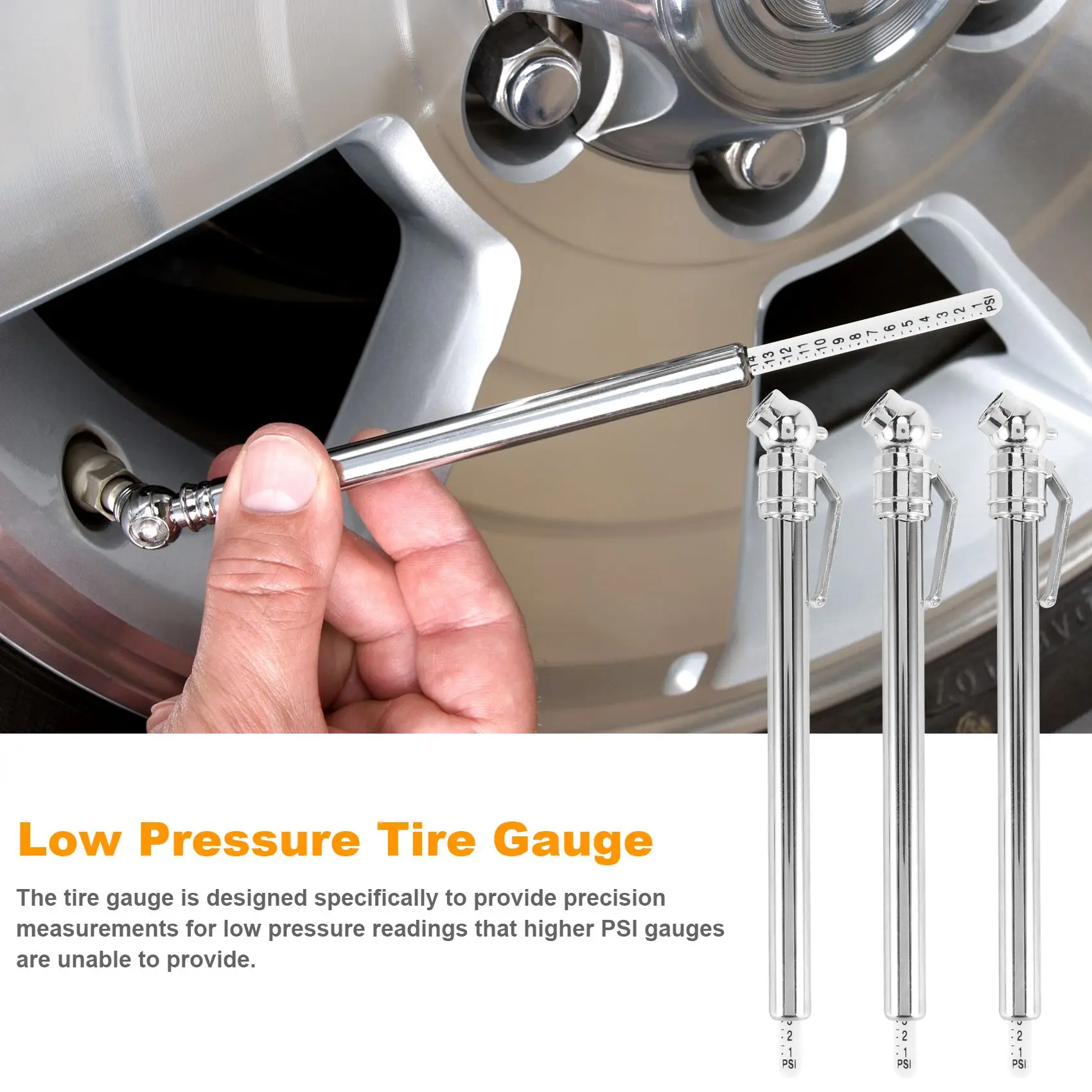 Low Pressure Pen Tire Gauge 1-20 PSI for Golf Carts, ATV's and Air Springs 5