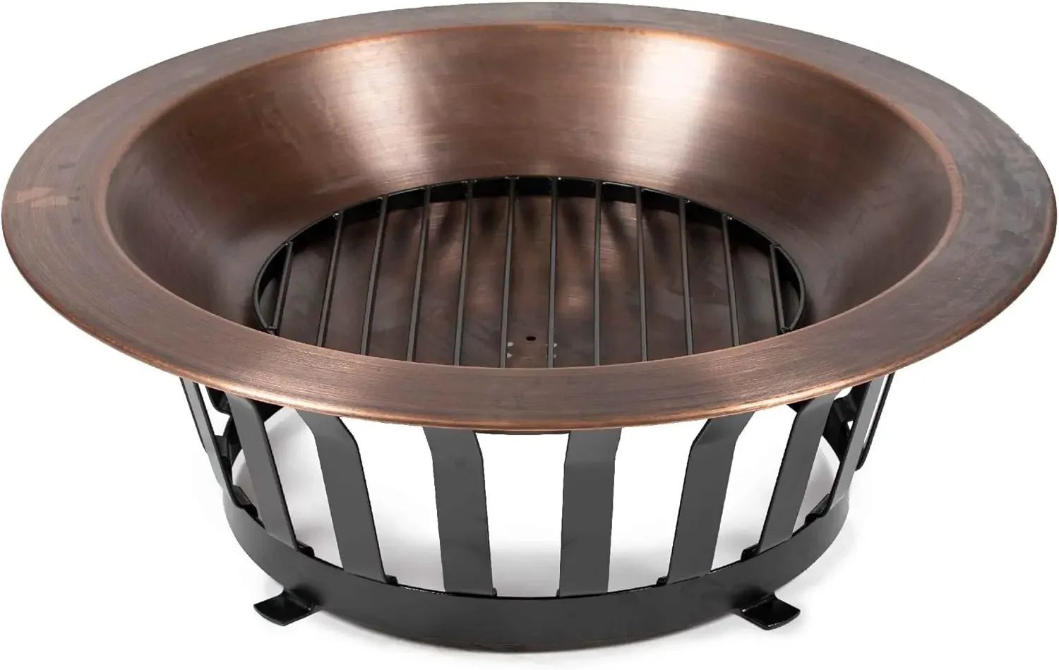 

TITAN GREAT OUTDOORS Ash & Ember 40" Copper Outdoor Fire Pit with Solid Steel Base, Grate and Fire Iron Tool Included, Perfect f