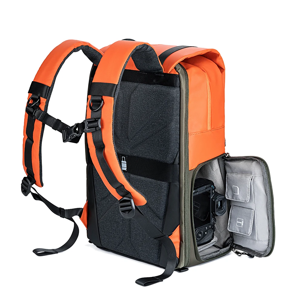 K&F CONCEPT In Rain Cover Camera Backpack Outdoor Travel Photography Bag Can Carry A tripod Side Quick Access Ergonomic Design