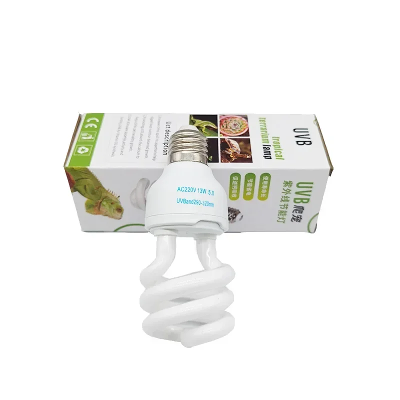 UVB5.0 10.0 110v-220v Lizard Calcium Supplement Lamp 13W 26W UV Bulb E27 Energy Saving Reptile Lamp Turtles and Amphibians
