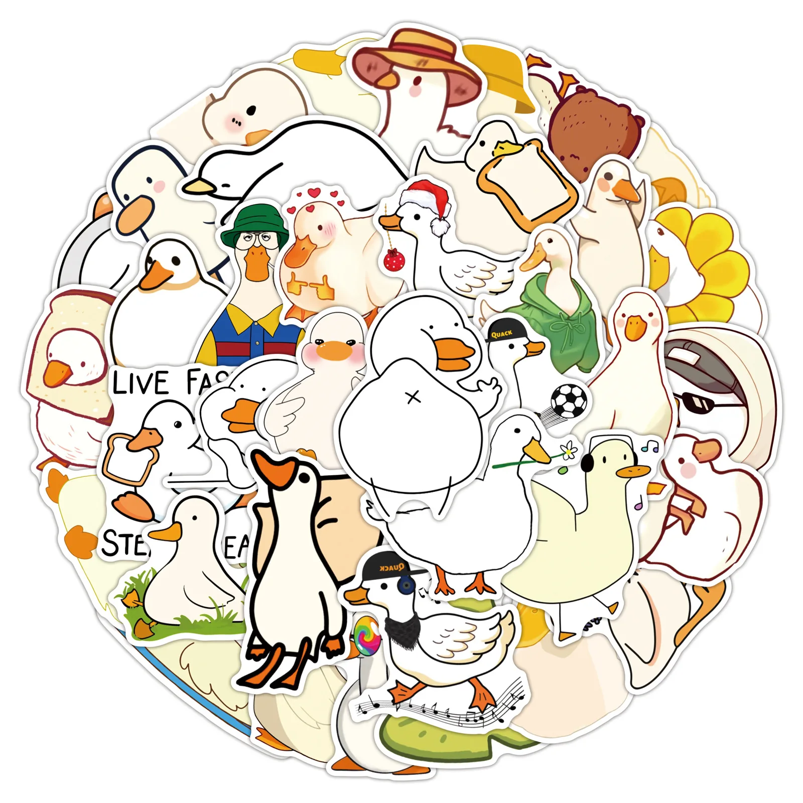 50 قطعة جديد لطيف بطة الكتابة على الجدران ملصقات الإبداعية الحيوان الكرتون صائق دفتر الهاتف الغيتار سكيت كوب الثلاجة الكلاسيكية ألعاب أطفال