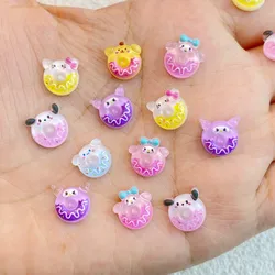 50PCS 3D Resin Cartoon Animal Sanrio Donut Series Nail Art Charms For Manicure Decor Nails Decoration Supplies Material