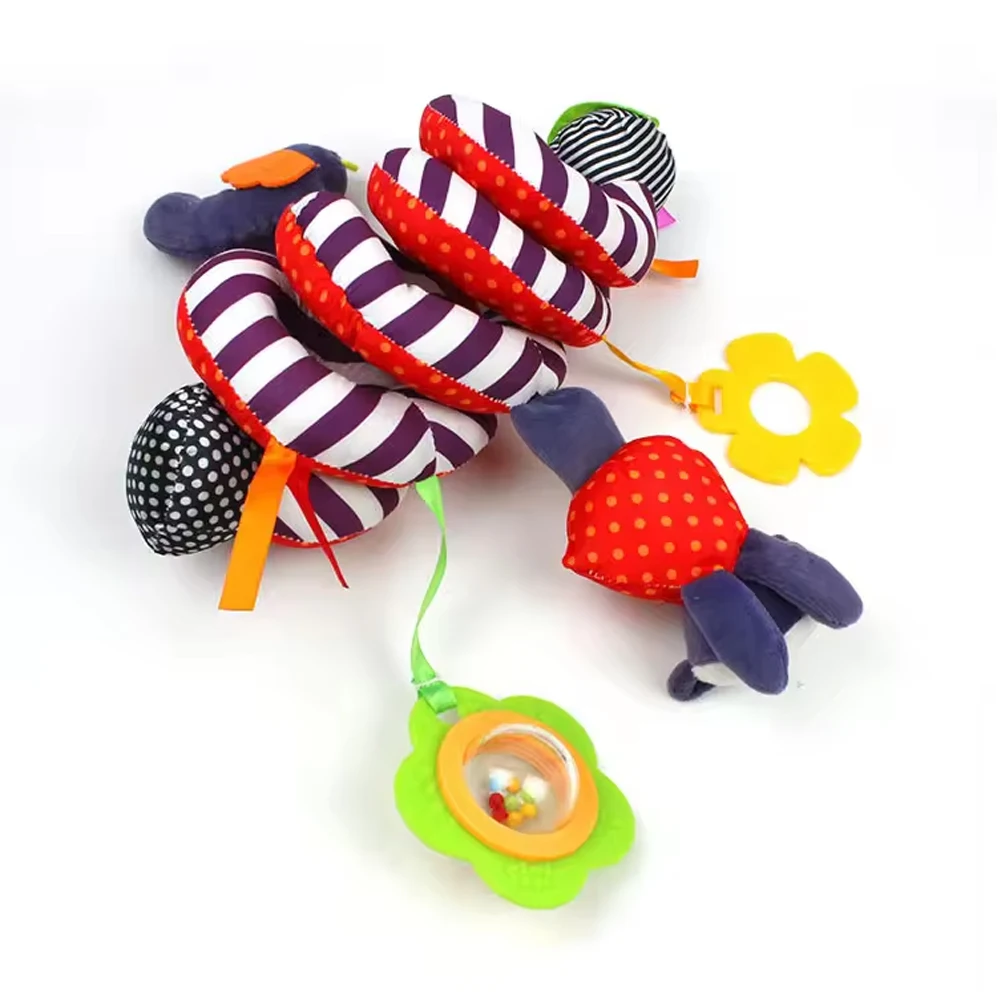 Plush Fabric Pp Cotton Sensory Development Musical Doll Baby Activity Rattle Plush Bed Toy Hanging Mobiles Car Seat Toys Gifts