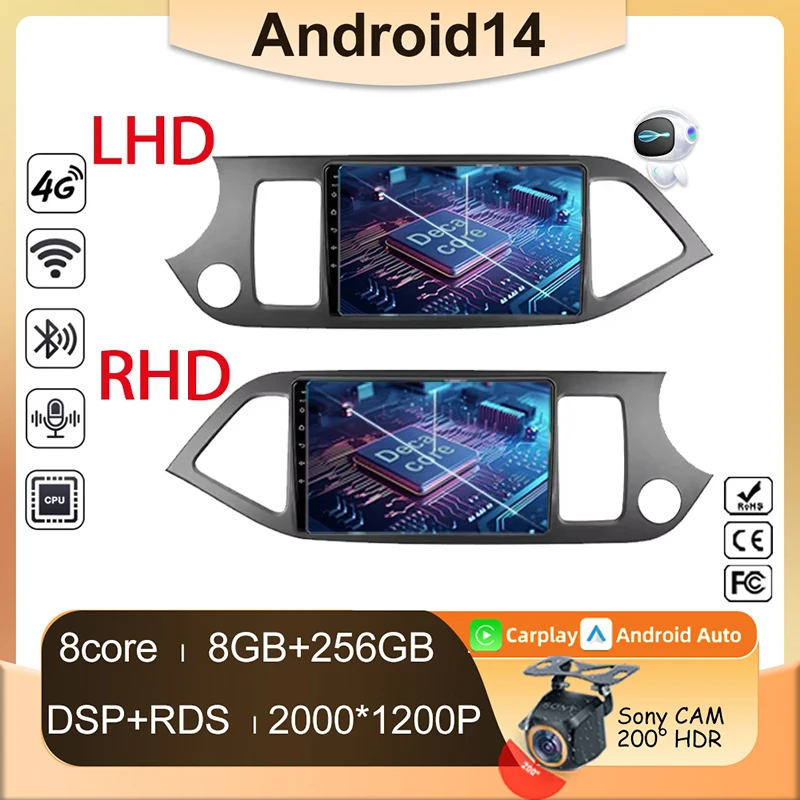 

Car Radio For KIA PICANTO Morning 2 2011 2012 2013 2014 2015 2016 Android Auto Video Navigation Carplay 2din DVD Multimedia GPS