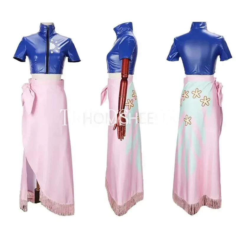 Nico Robin Cosplay Costume Party Kimono Dress Carnival Set Halloween Carnival Robin Outfits with Sunglasses for Anime Comic With