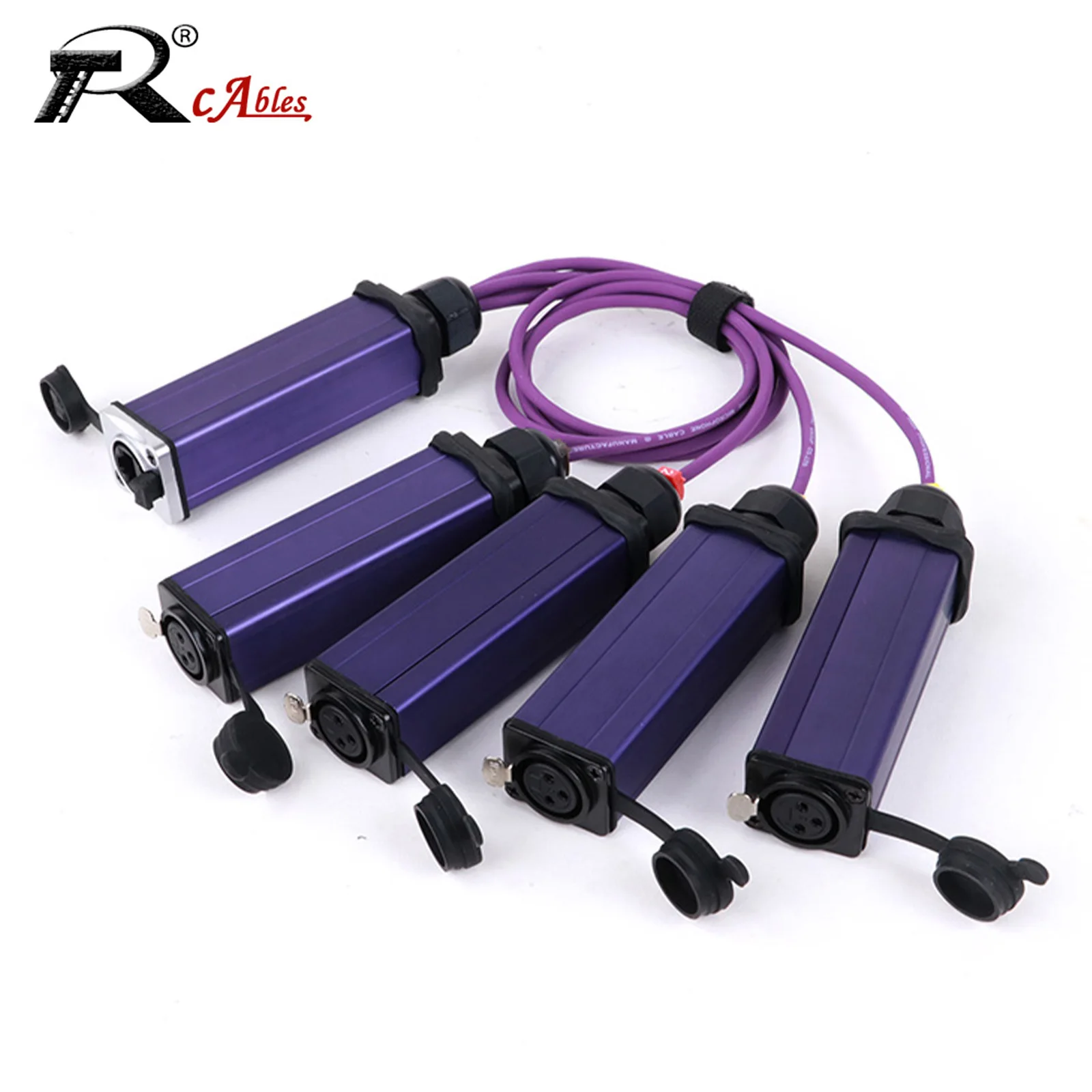 

1PC 4-Channel 3-Pin XLR Female Audio and DMX over RJ45 CAT5 STP Network Cable Extender Splitter for Stage Audio,Lighting 0.5-10M