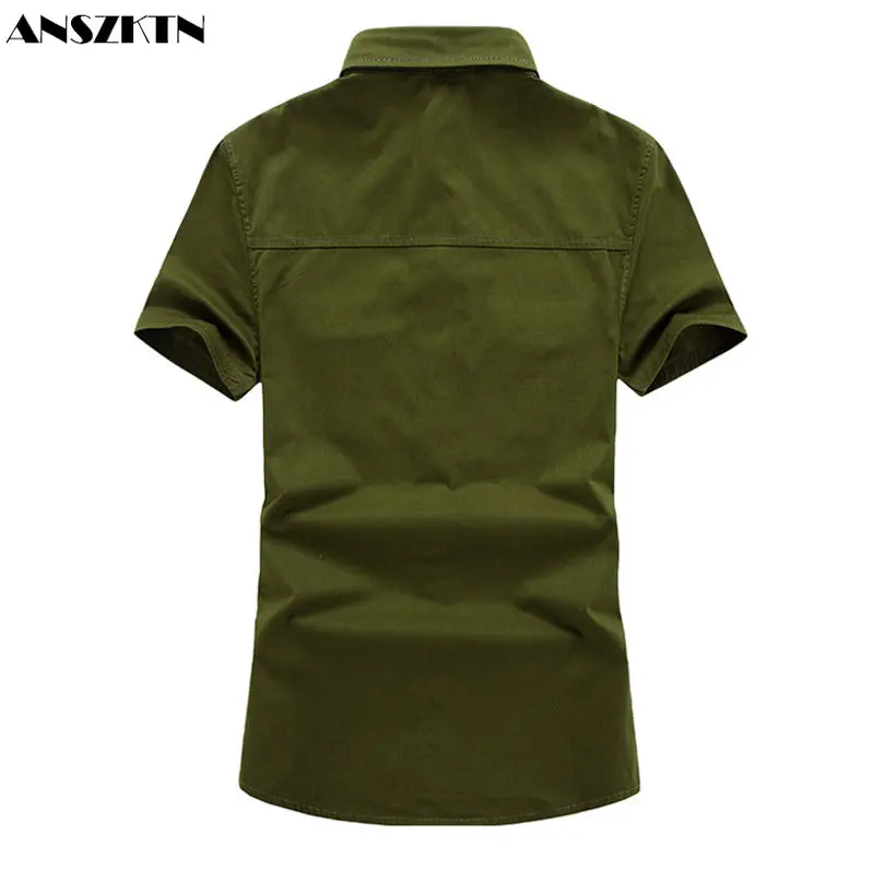 ANSZKTN High quality tooling cargo shirt short sleeved outdoor tactical shirts for men