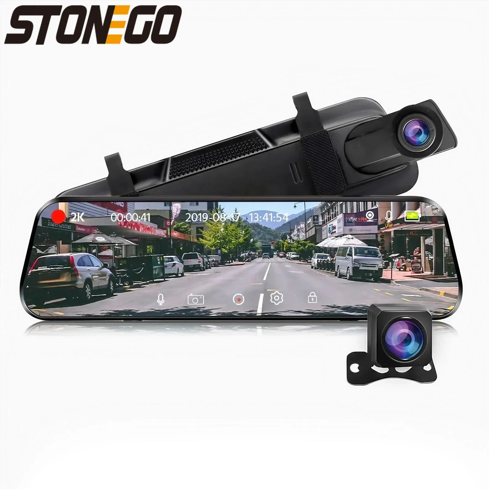 4K واي فاي لمس المزدوج داش كام الجبهة الخلفية كاميرات سيارة DVR شاشة ركن السيارة تدفق مسجل الوسائط مسجل السيارات #1