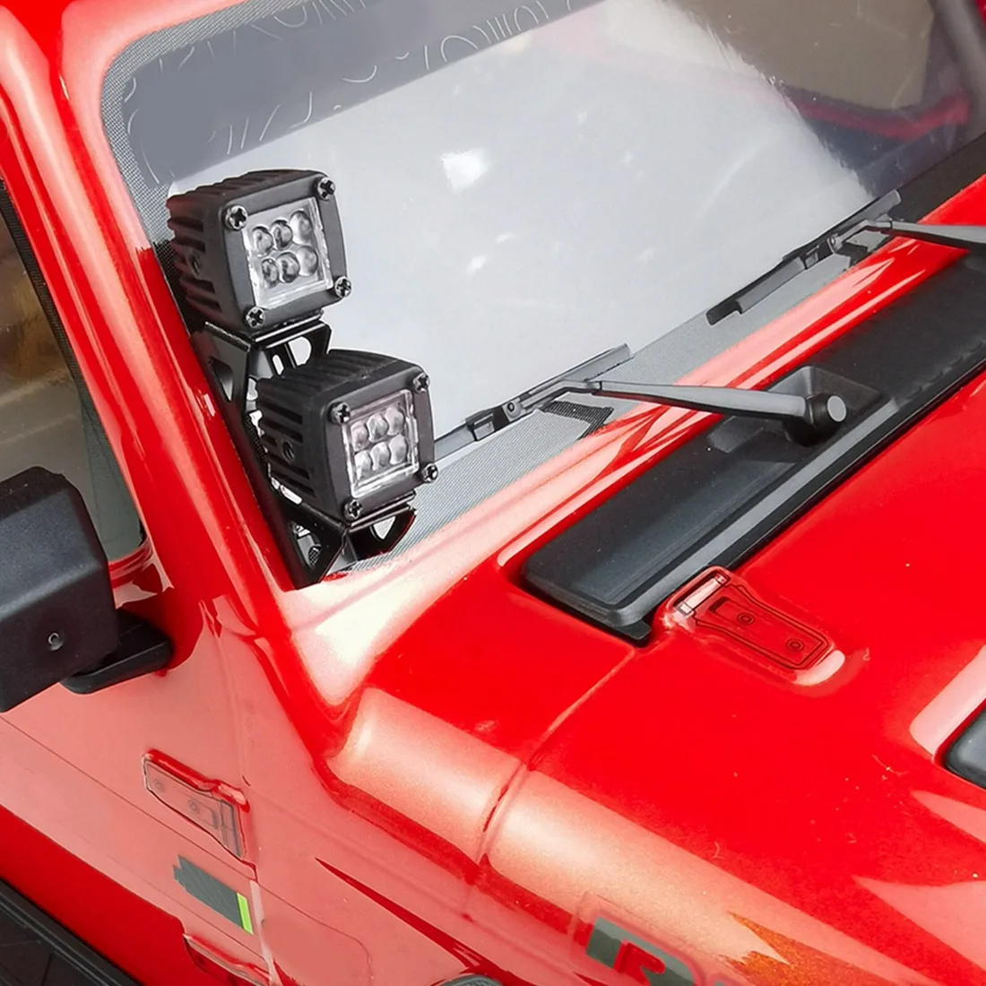 Modificado Faróis Faróis para Carro, Bumper Lights para Axial SCX10, Jeep Traxxas, TRX4, TRX6, 1/10 RC Crawler, B Preto