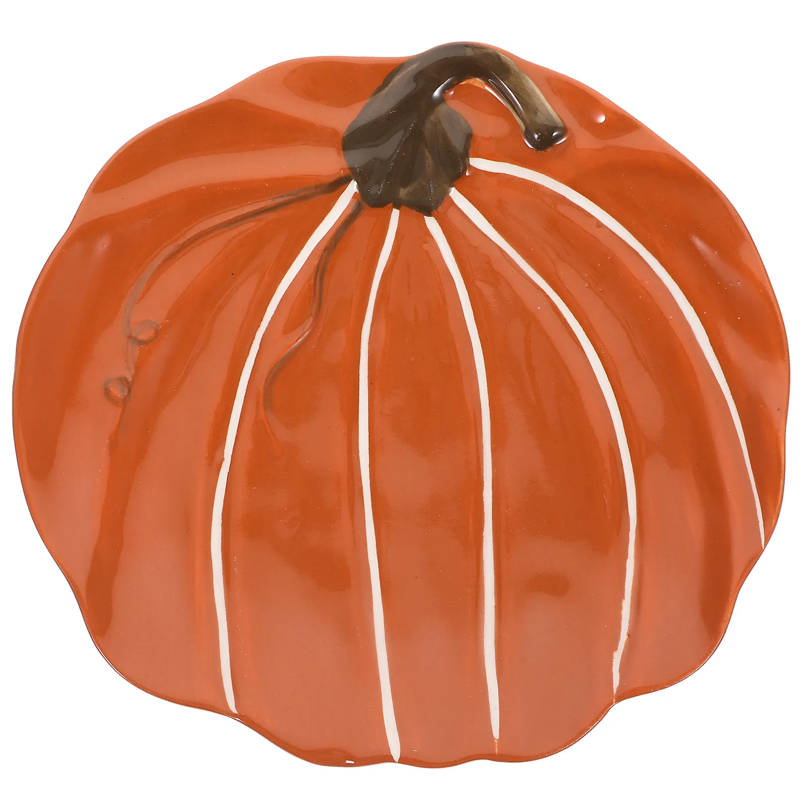 

Ceramic Pumpkin Plate Autumn Harvest Themed Serving Plate for Western Food Pasta Salad Steaks Desserts Breakfast Fruits Home