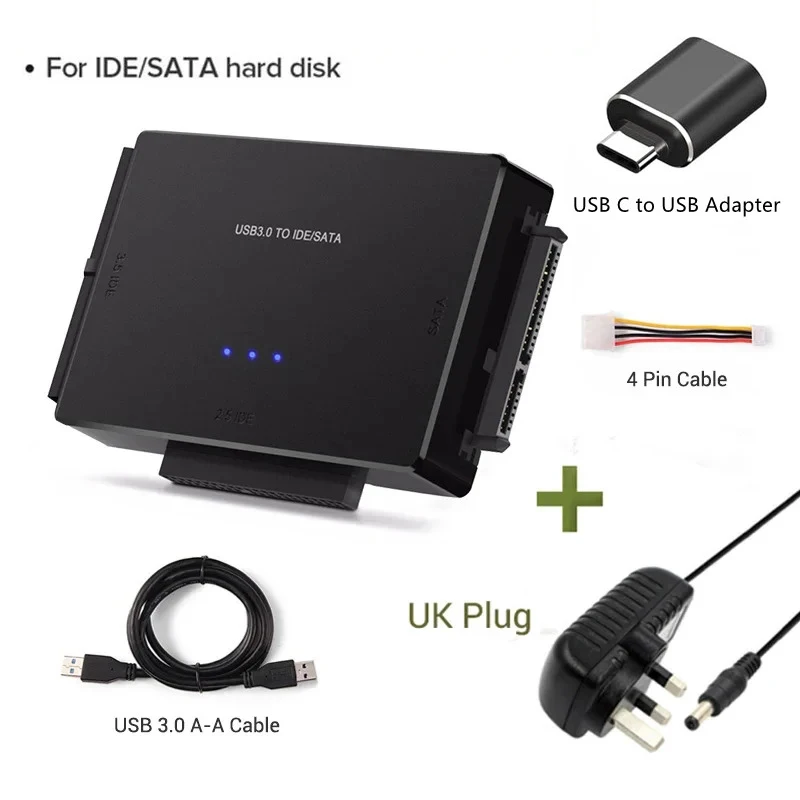 USB 3.0 naar SATA IDE Harde Schijf Adapter Converter Kabel voor 3.5 2.5 inch HDD/SSD CD DVD ROM CD-RW 3 in 1 IDE SATA Adapter