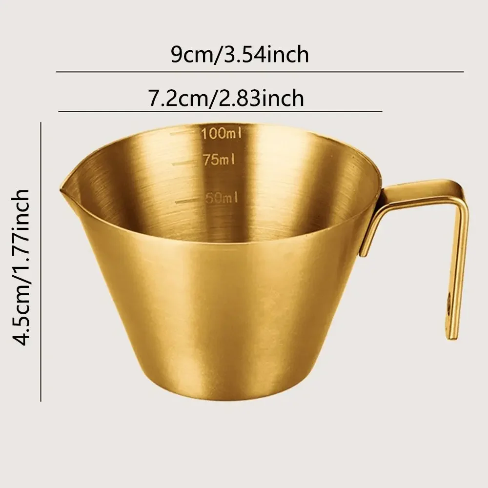 304 Stainless Steel Coffee Extraction Cup with Scale Small Milk Spoon Making Cup Espresso Measuring Cup Kitchen Tools  Cup