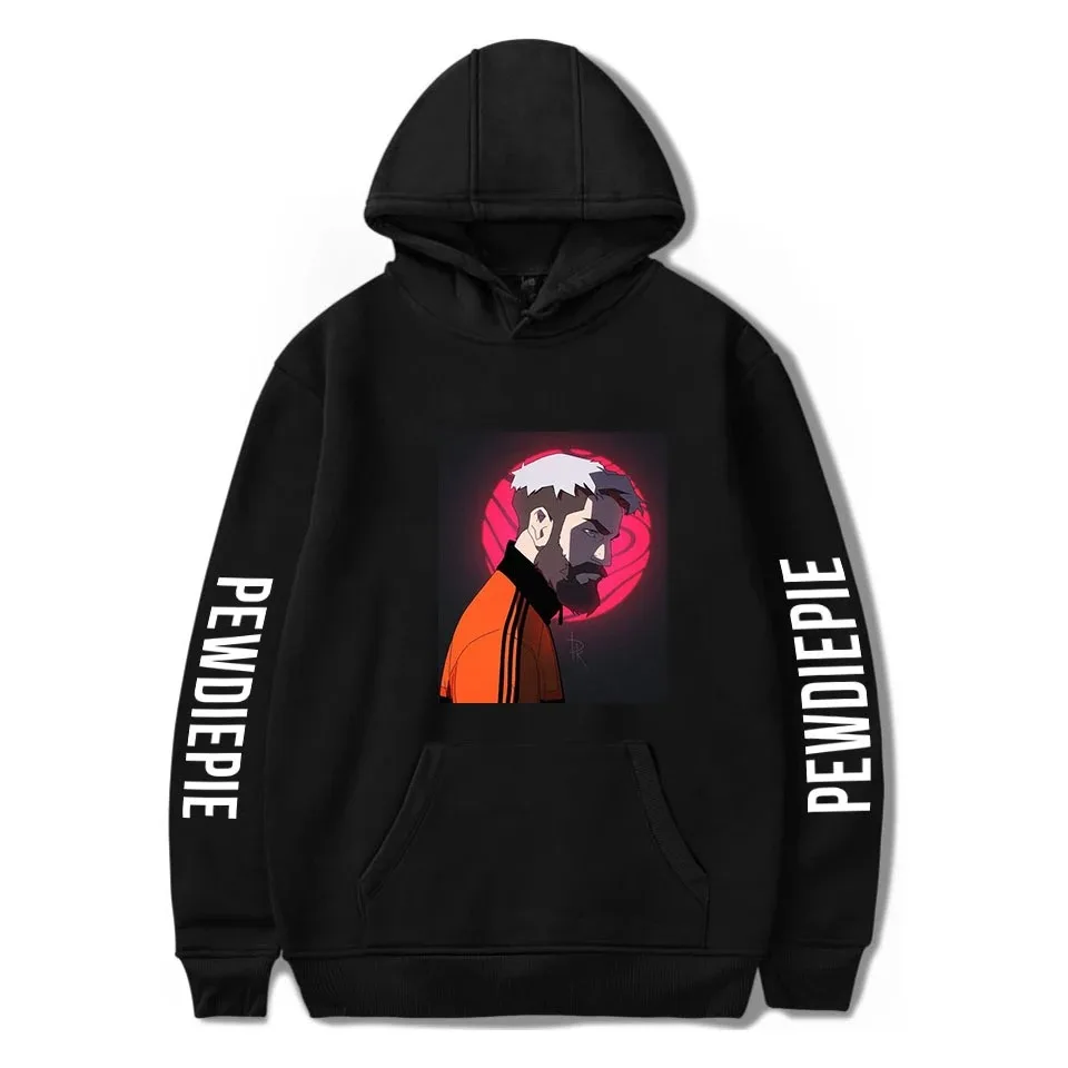Pewdiepie Hoodie Sleeve Hoodie includes two Homens Das Mulheres Outono Unisex Street Clothing Hip Hop Pop Pullover Com Capuz