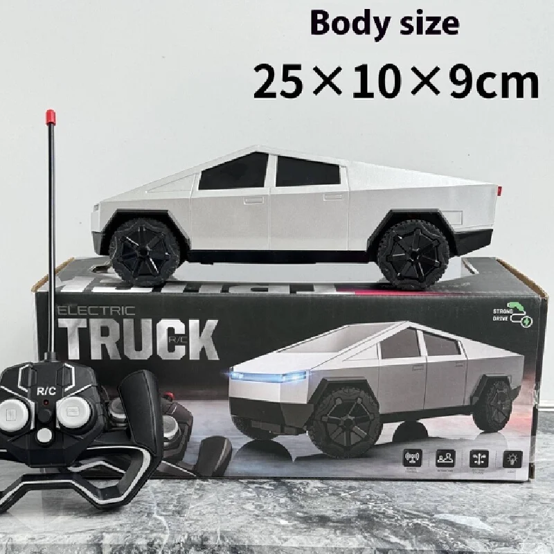 1:24 Tesla Cybertruck Alloy Car Model Die-Cast Metal Toy Off-Road Vehicle Truck Model Simulation Sound And Light Children'S Gift