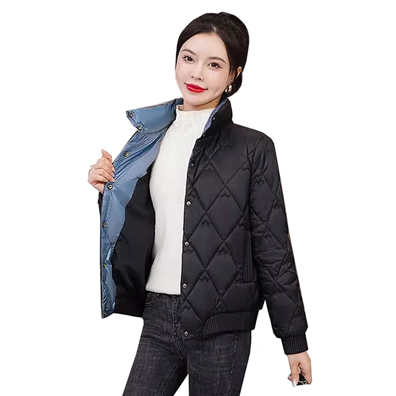 Fashion Cotton Jacket women 2023 new Casual Loose Winter Coat Women Solid color Single Breasted Tops