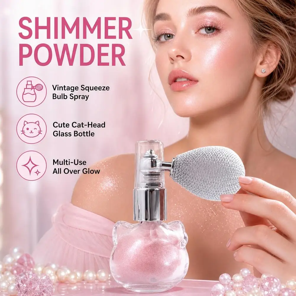 Diamond Highlighter Powder Spray Waterproof High Gloss Glitter Body Bronzer Highlighter Powder Face Contour Sparkling Makeup