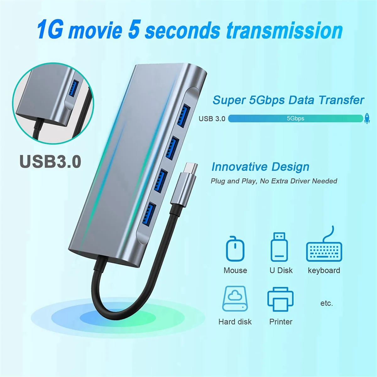 

Док-станция-концентратор USB C диапазона 2025+ 11-в-1, 4K-совместимый адаптер-концентратор типа C — USB-C — VGA RJ45 PD, 100 Вт, USB-концентратор