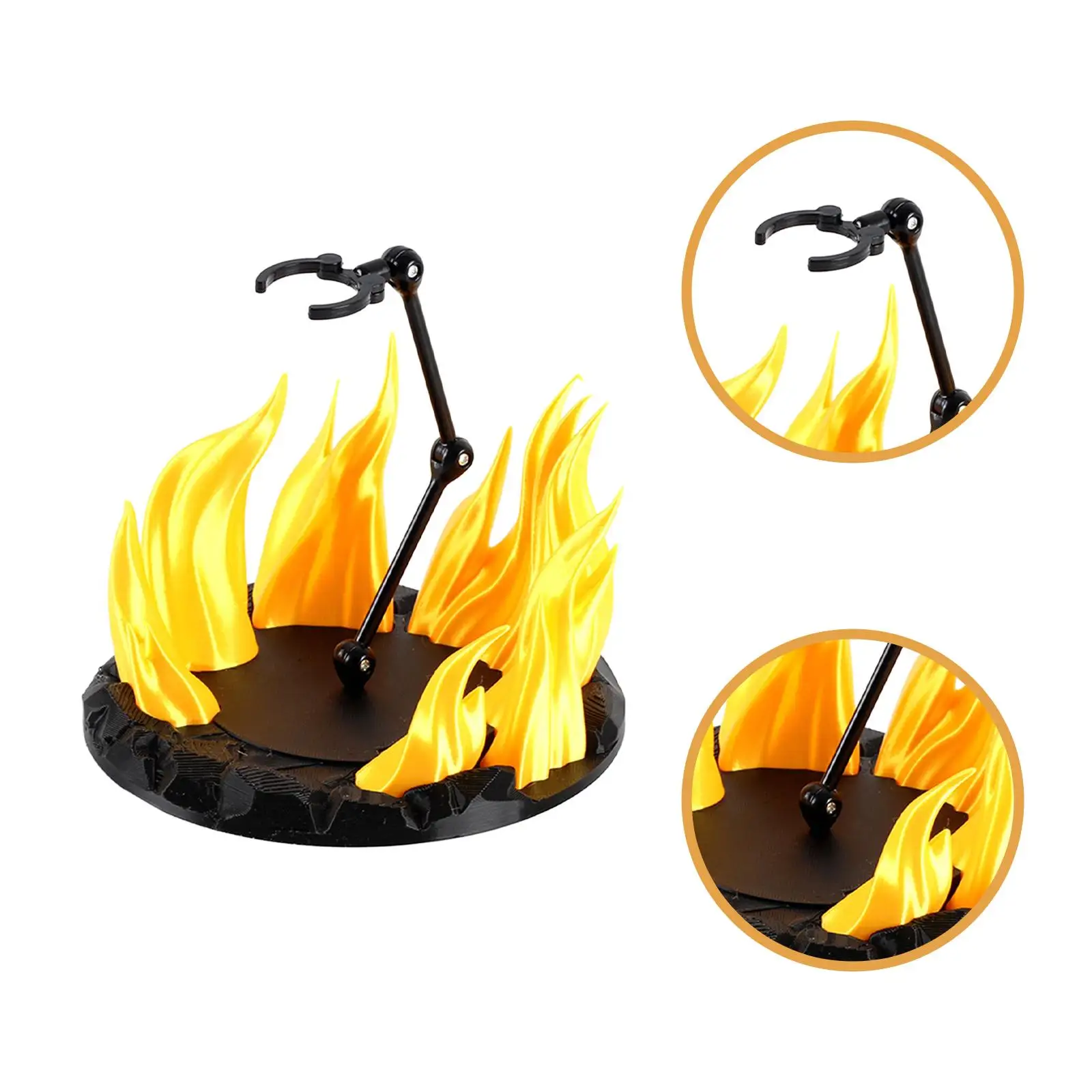 Actiefigurenstandaard met vuureffecten, montage, draagbare stabiele lichtgewicht stevige houder beeldje model displayrek poppenstandaard