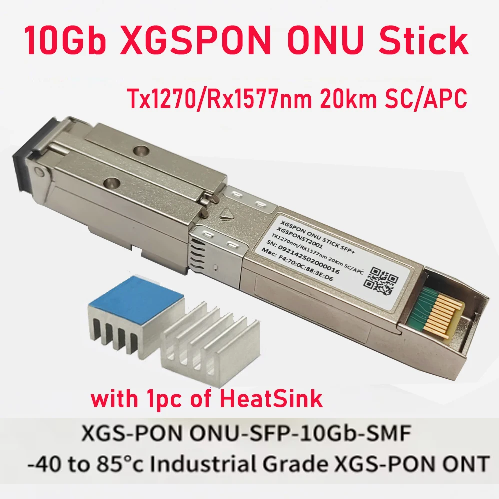 XGSPON SFP+ ONU Stick 8311 Веб IP MAC SN Управление 9,953G-TX/9,953G-RX Симплекс SC/APC 1270 нм/1577 нм 20 км DOM SMF XGSPON