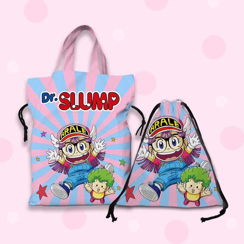 IVYYE Arale Fashion Customized Lunch Bags Cartoon Handbag Drawstring Storage bag Portable Unisex Gift