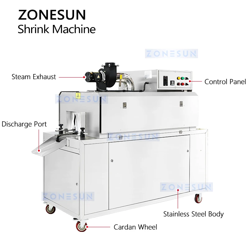 Zonesun-máquina de túnel retráctil de vapor, ZS-ZQ15, mangas retráctiles