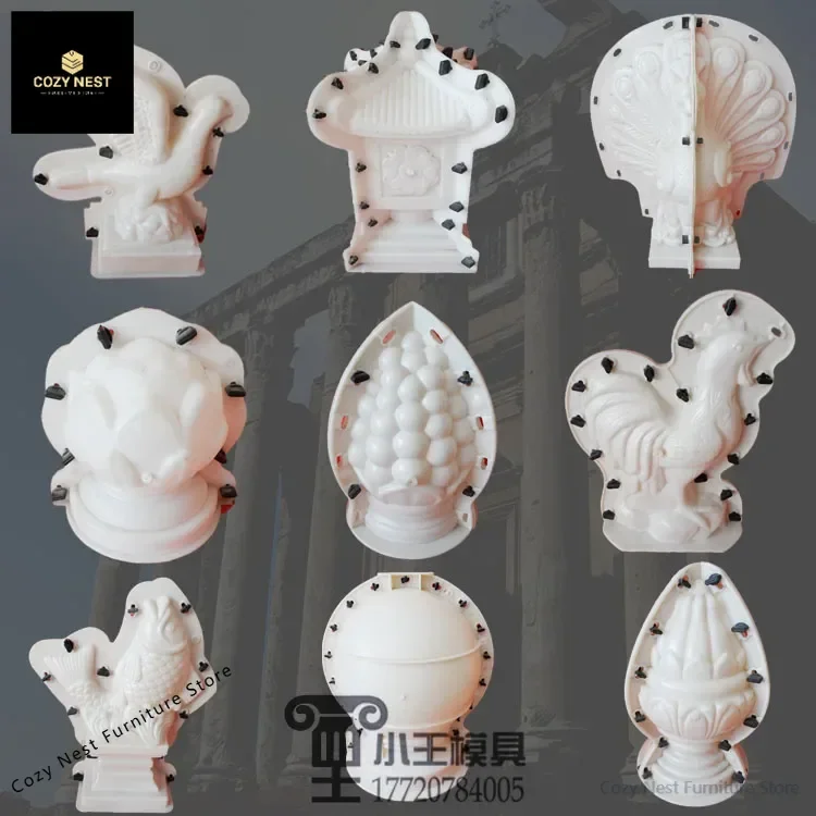 

Roman column mold cast-in-place prefabricated trinket series Little lion, fish, pigeon, palace lamp, peacock, ball