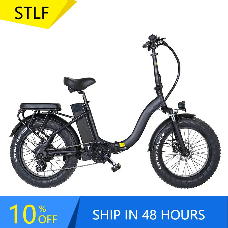

STLF EU USA Stocks 20 Inch Fat Tire 250W Electric Folding Bicycle 7 Speed 1000W Foldable Electric Bike for Women Men Commuter