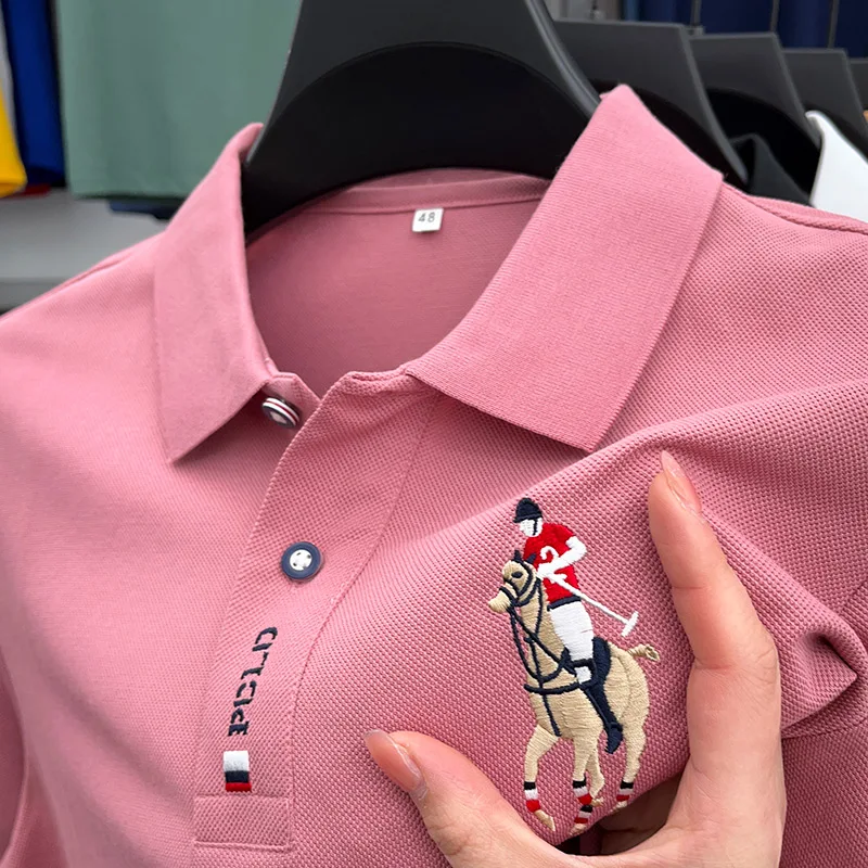 Heat Summer New Boutique Embroidery Men's Casual Polo Short Sleeve Polo Shirt Business Office Sports Polo Short Sleeve T-shirt