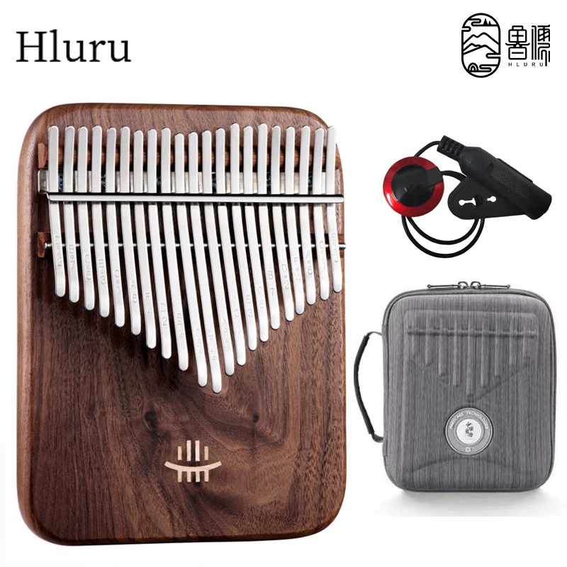 Hluru 17/21 Keys Kalimba Professional Thumb Piano Full Solid Wood Black Walnut Kalimba Finger Piano Portable Musical Instrument