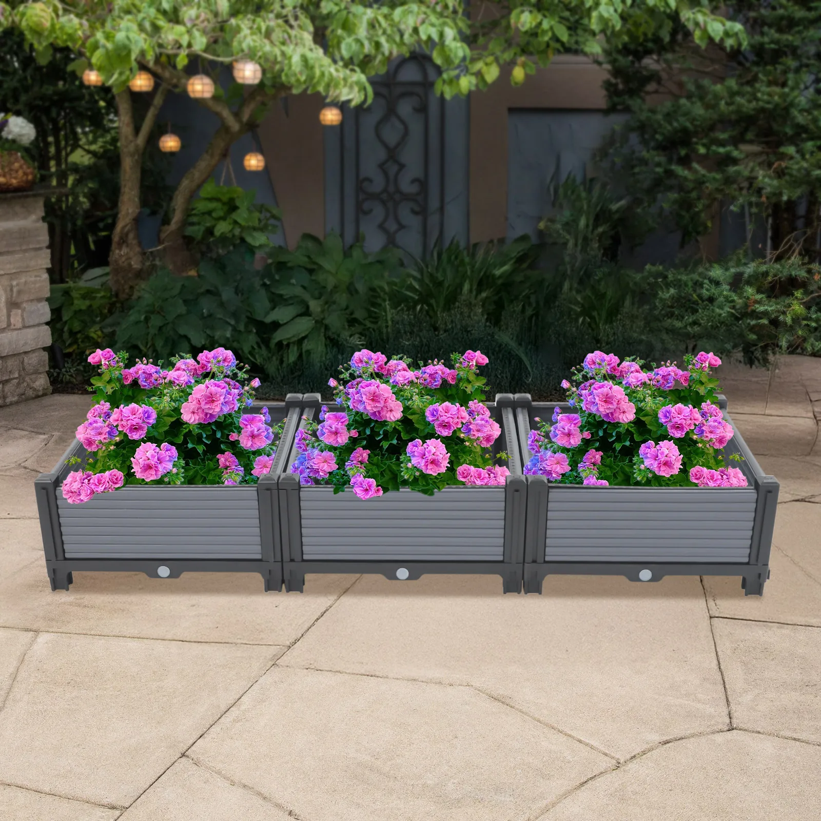 

3Pcs Flowerpot Box, Vegetable and Herbal Planting Box, Elevated Garden Bed, Square Plant Seedling Cultivation Box