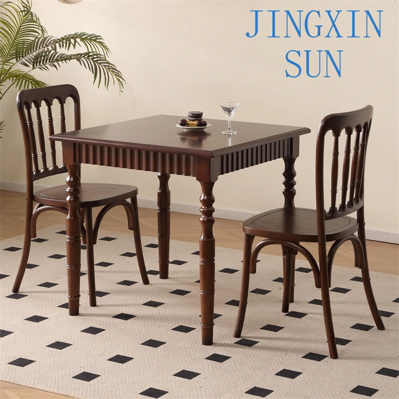 Cafe solid wood dining table and chairs baking dessert shop chair fusion western restaurant clear bar dining table