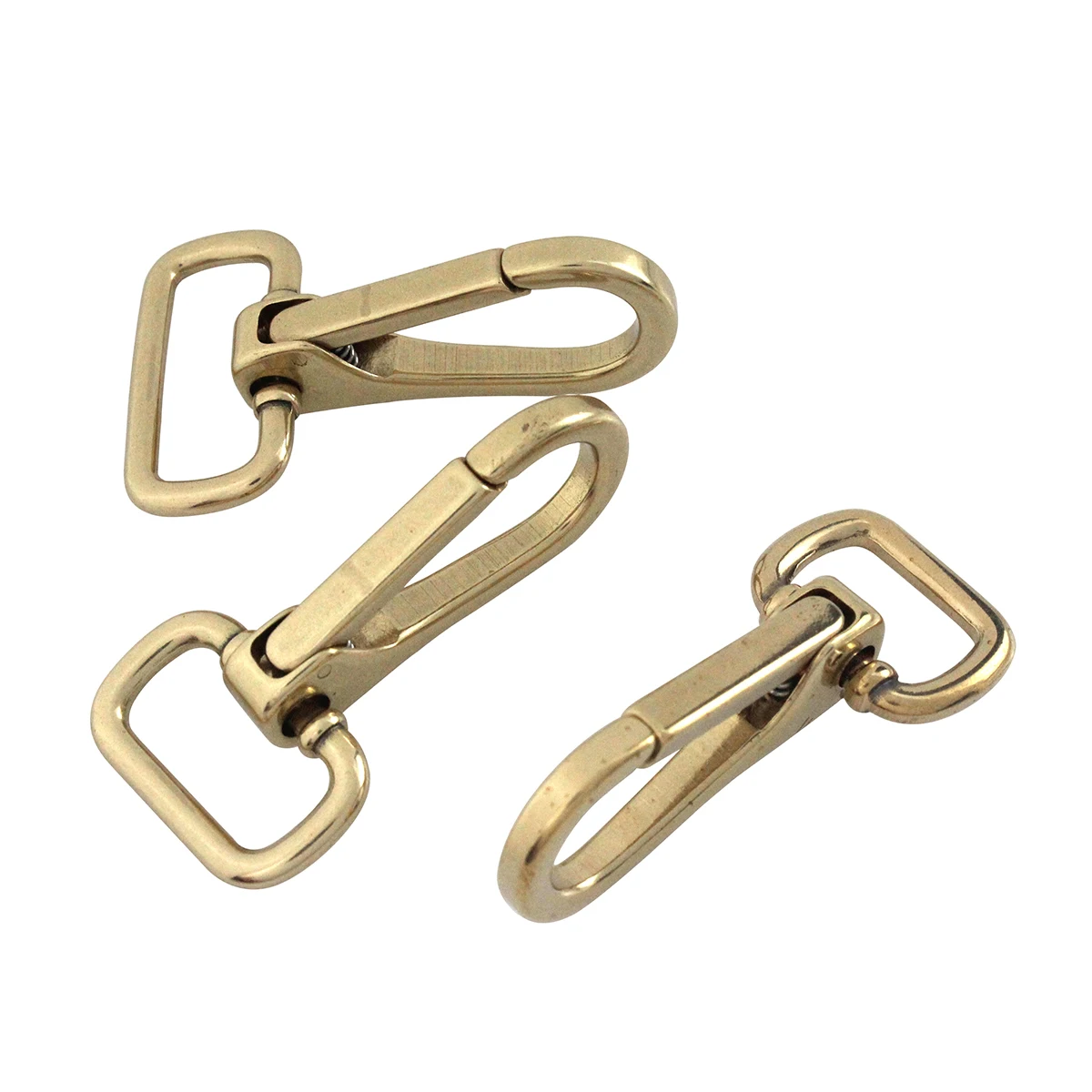 1 piece Solid brass snap hook swivel eye push gate trigger clasp for Leather Craft bag strap belt webbing pet dog leash clip