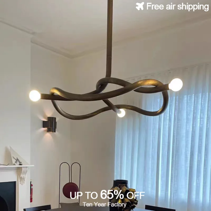 

Art Deco Style Brass Black Chandelier Dimmable Modern Luxury Ceiling Light for Dining Room Creative Living Room Lighting